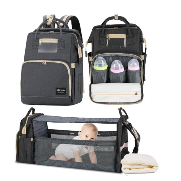 HAPPYLUOKA Baby Diaper Bag Backpack Adjustable Shoulder Straps LIKE NEW - Picture 1 of 8